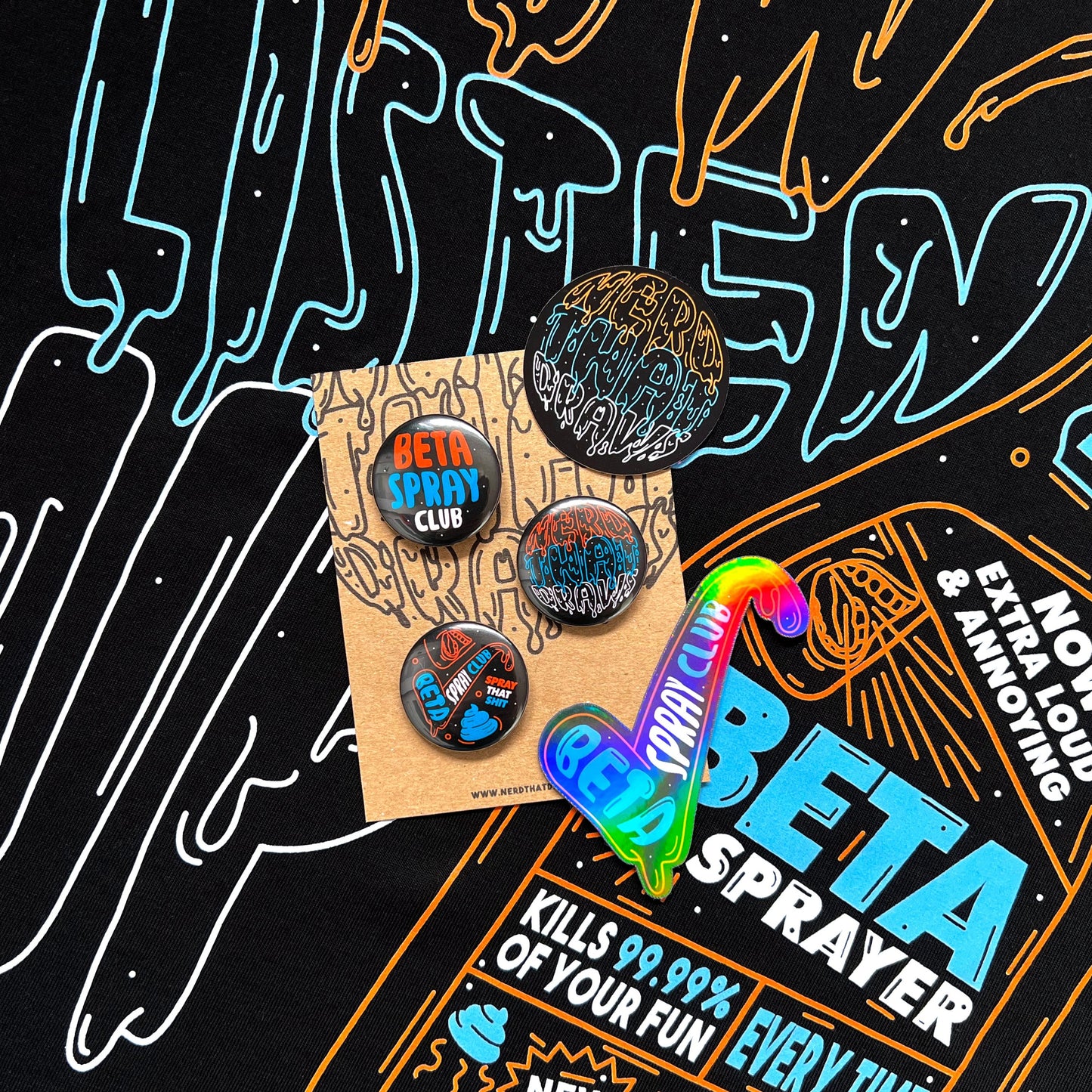 Sample Sale Beta Spray Club Badges
