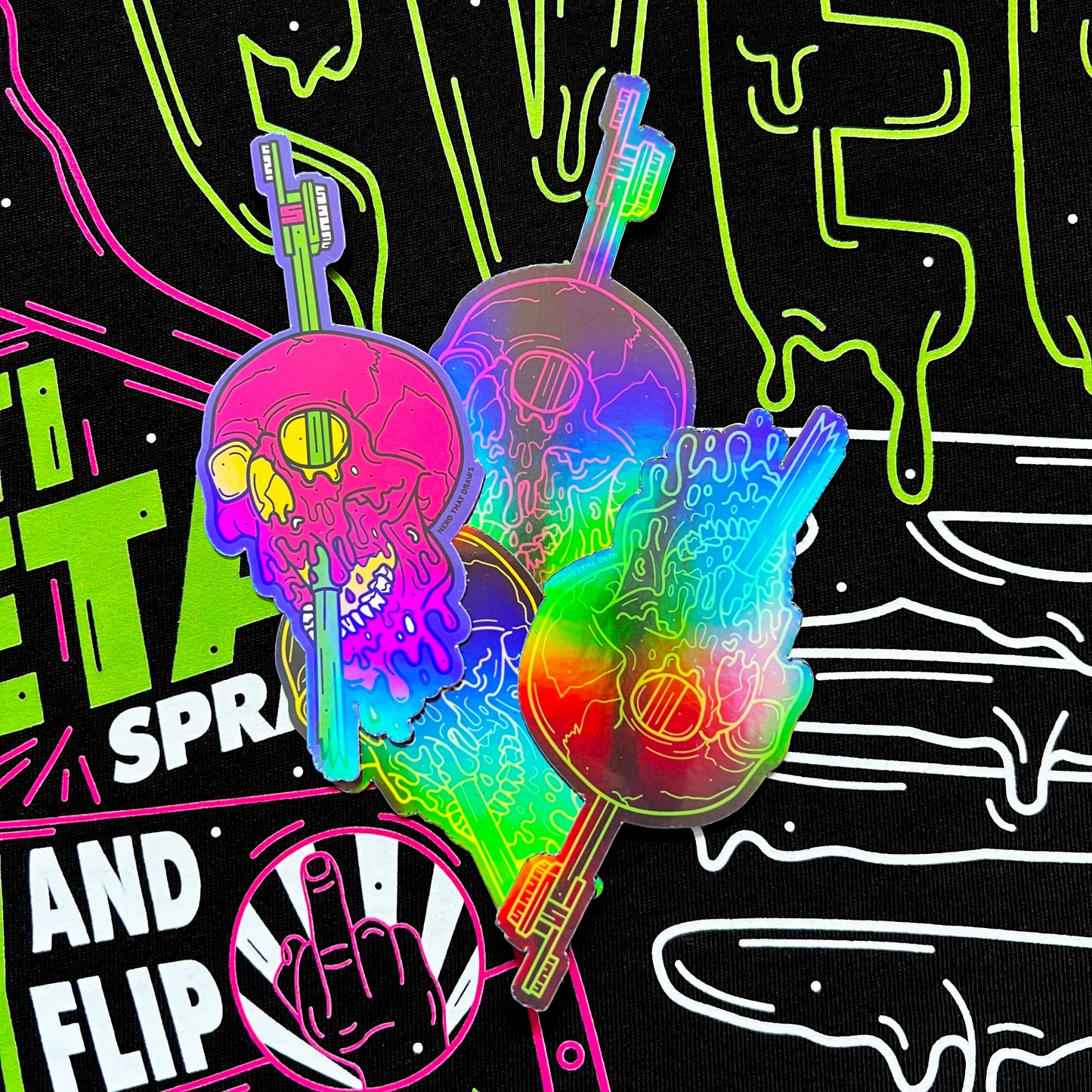 Death Wish Holographic Sticker