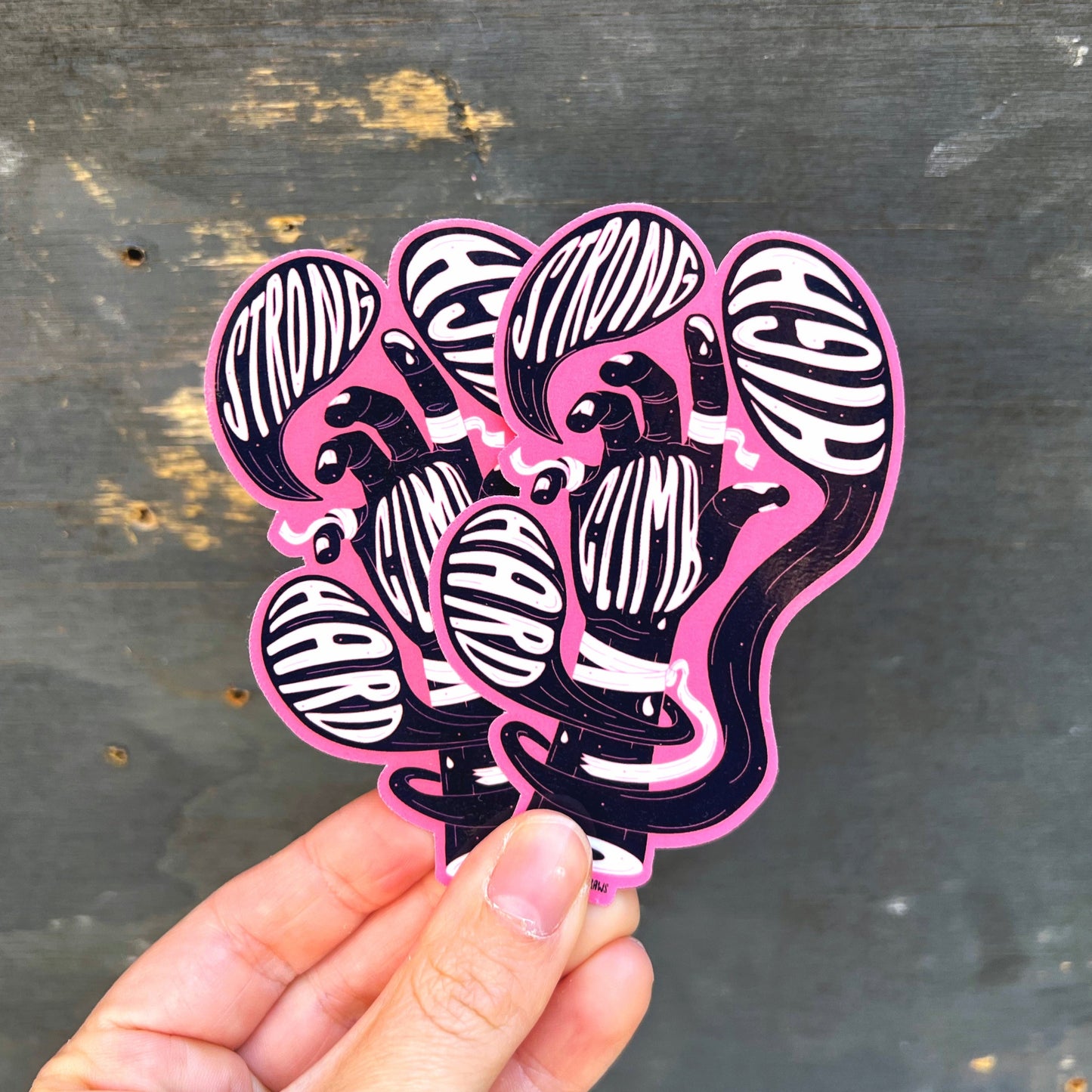 Climb Hard, High & Strong Die-Cut Sticker
