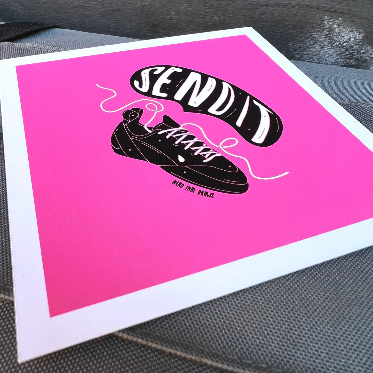 Send It Small Square Climbing Art Print