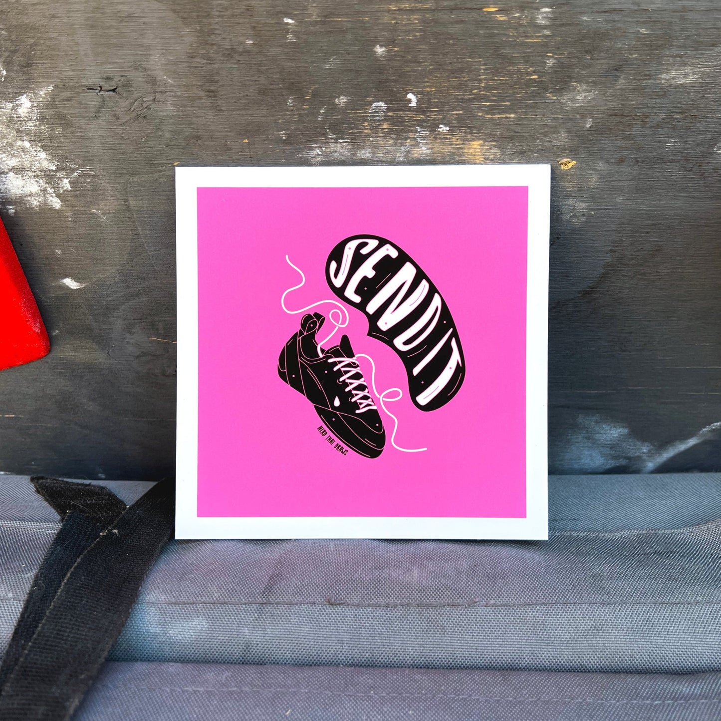 Send It Small Square Climbing Art Print