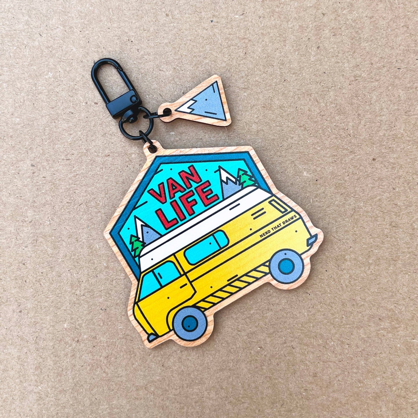Van Life Adventure Wooden Keychain