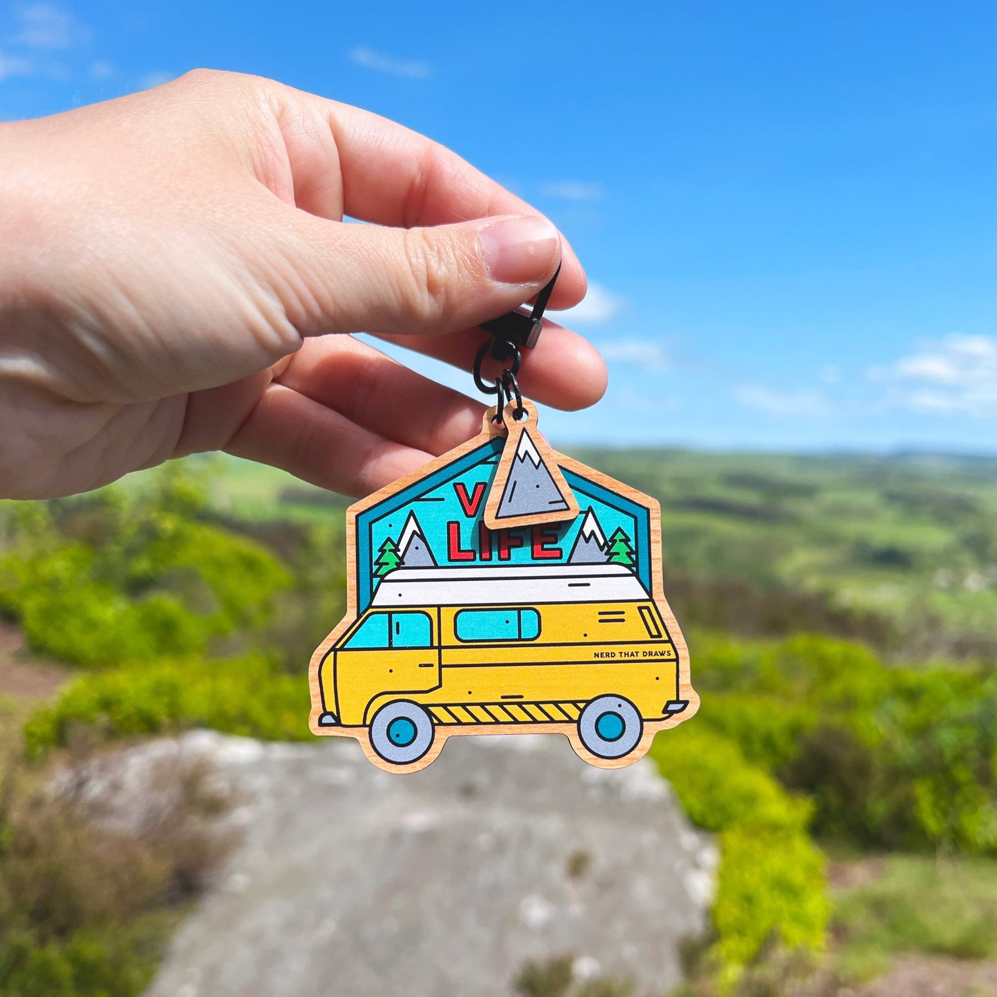 Van Life Adventure Wooden Keychain