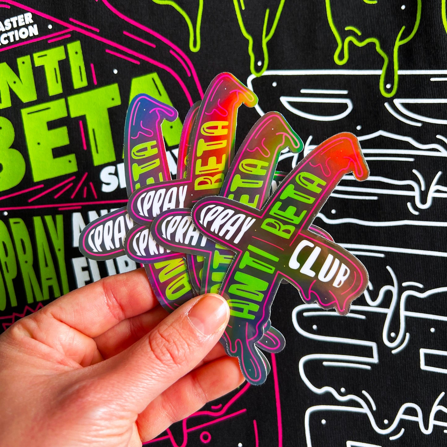 Anti-Beta Holographic Sticker