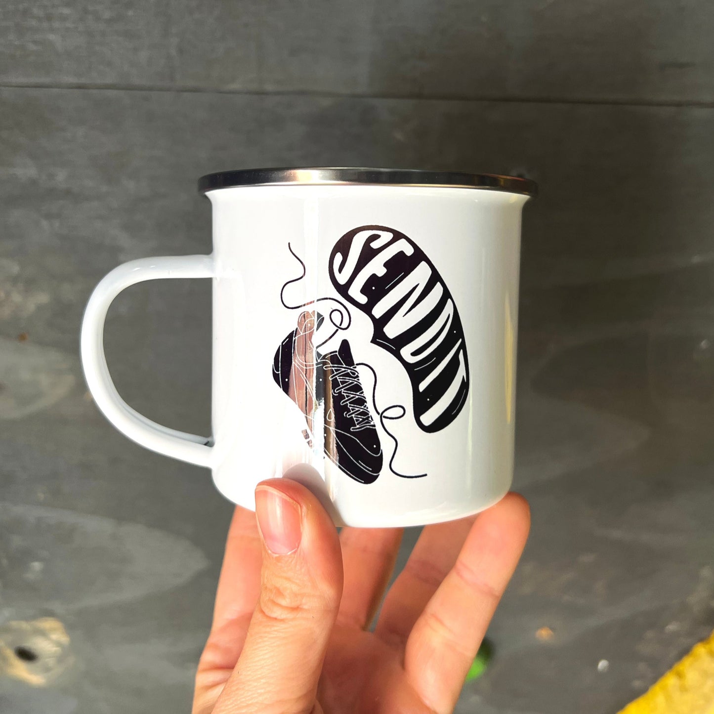 Send It Enamel Mug