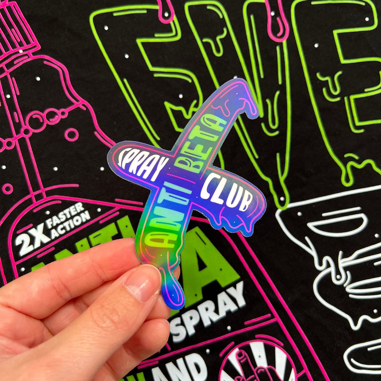 Anti-Beta Holographic Sticker
