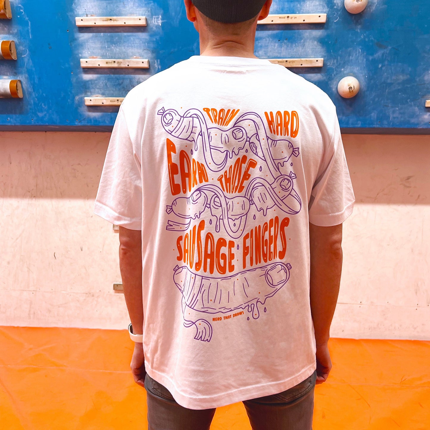 Sausage Fingers Climbing T-Shirt - White