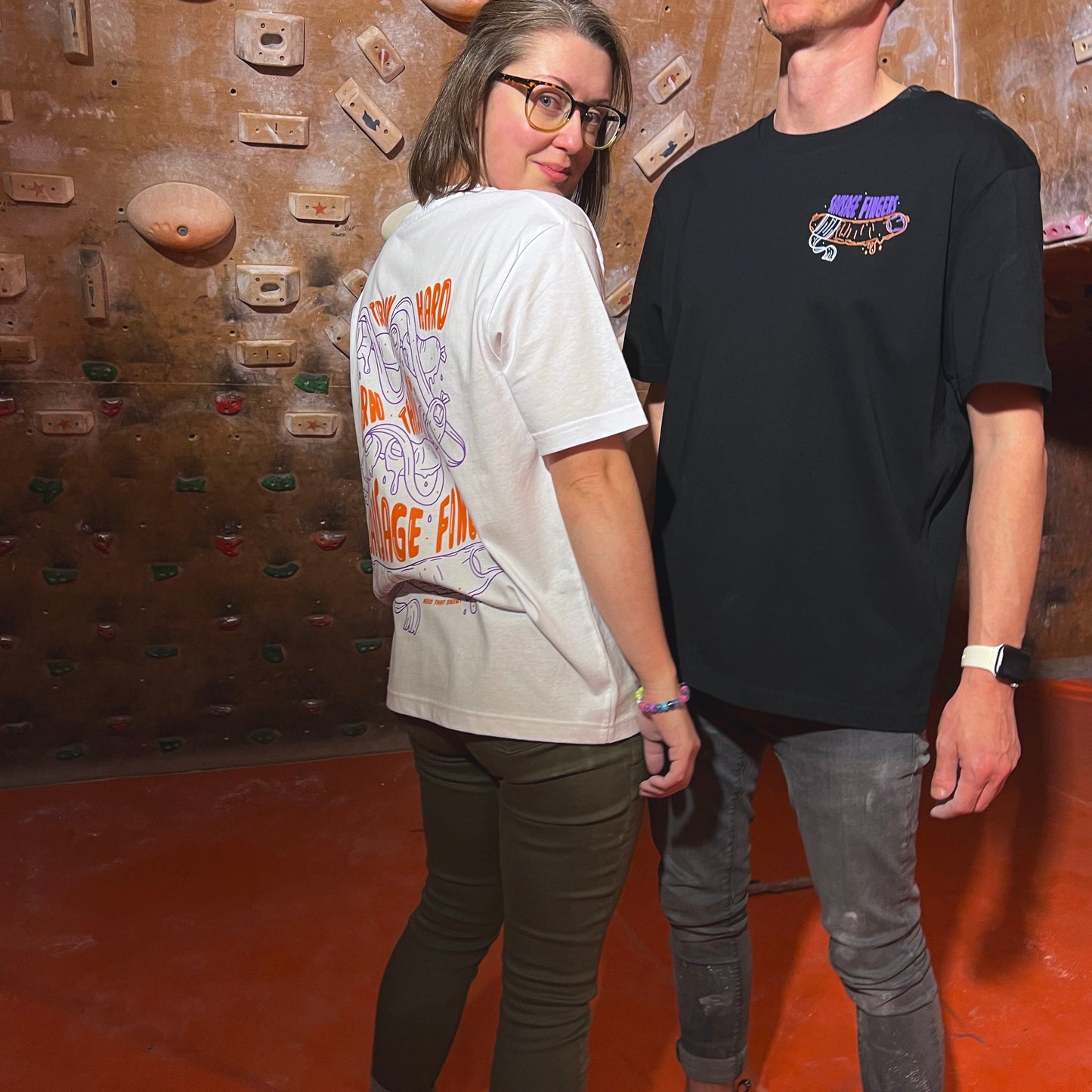 Sausage Fingers Climbing T-Shirt - White