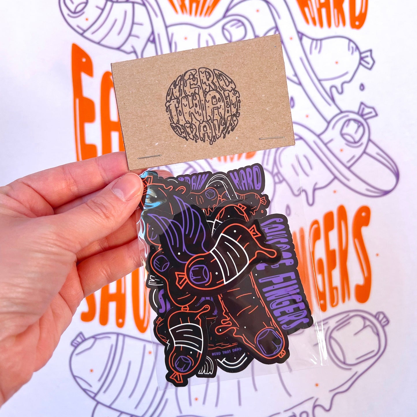 Sausage Fingers Climbing Sticker Pack - Black