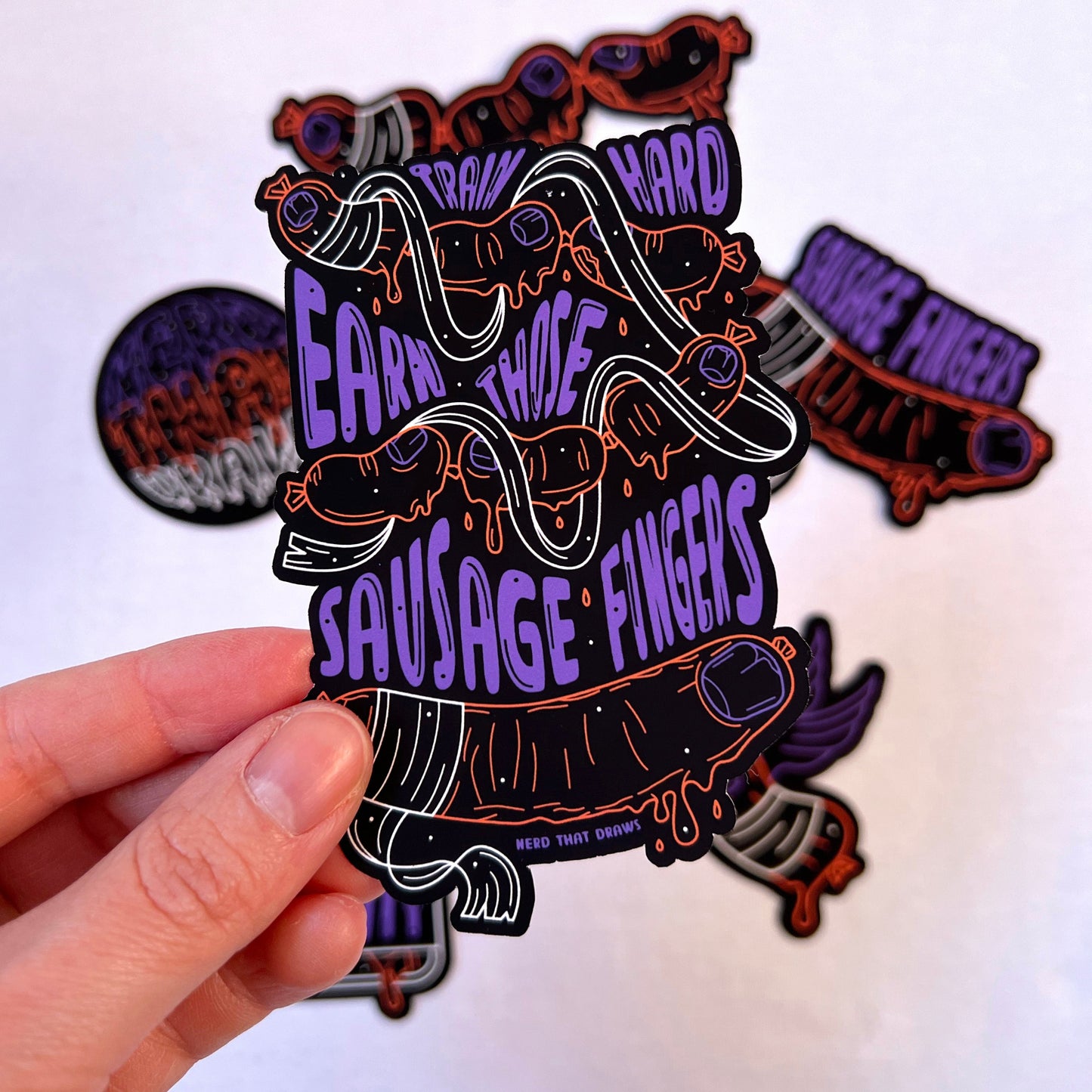 Sausage Fingers Climbing Sticker Pack - Black
