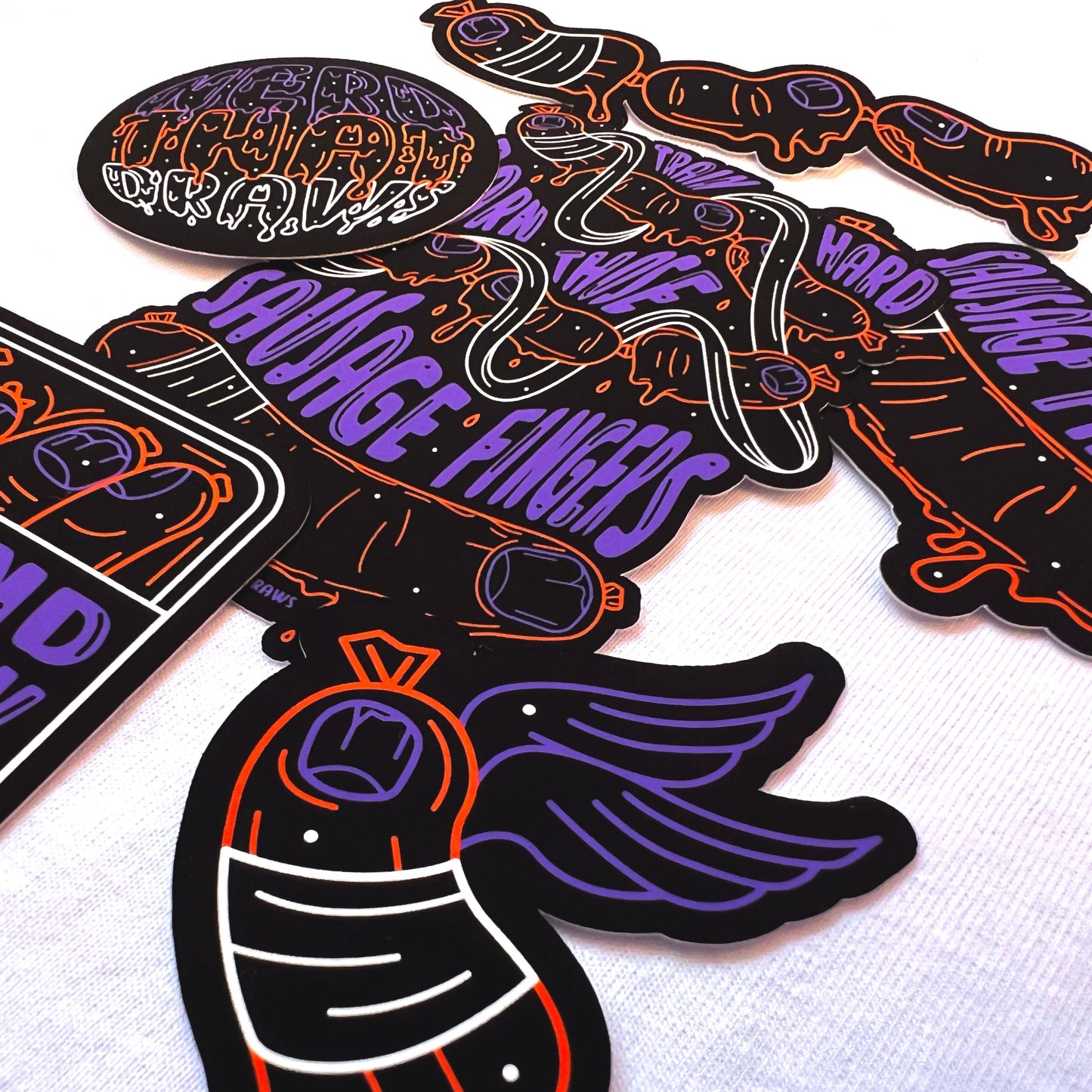 Sausage Fingers Climbing Sticker Pack - Black