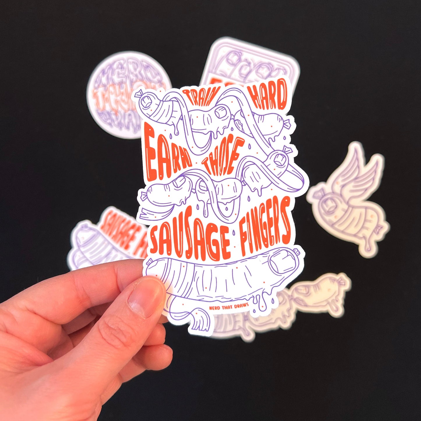 Sausage Fingers Climbing Sticker Pack - White