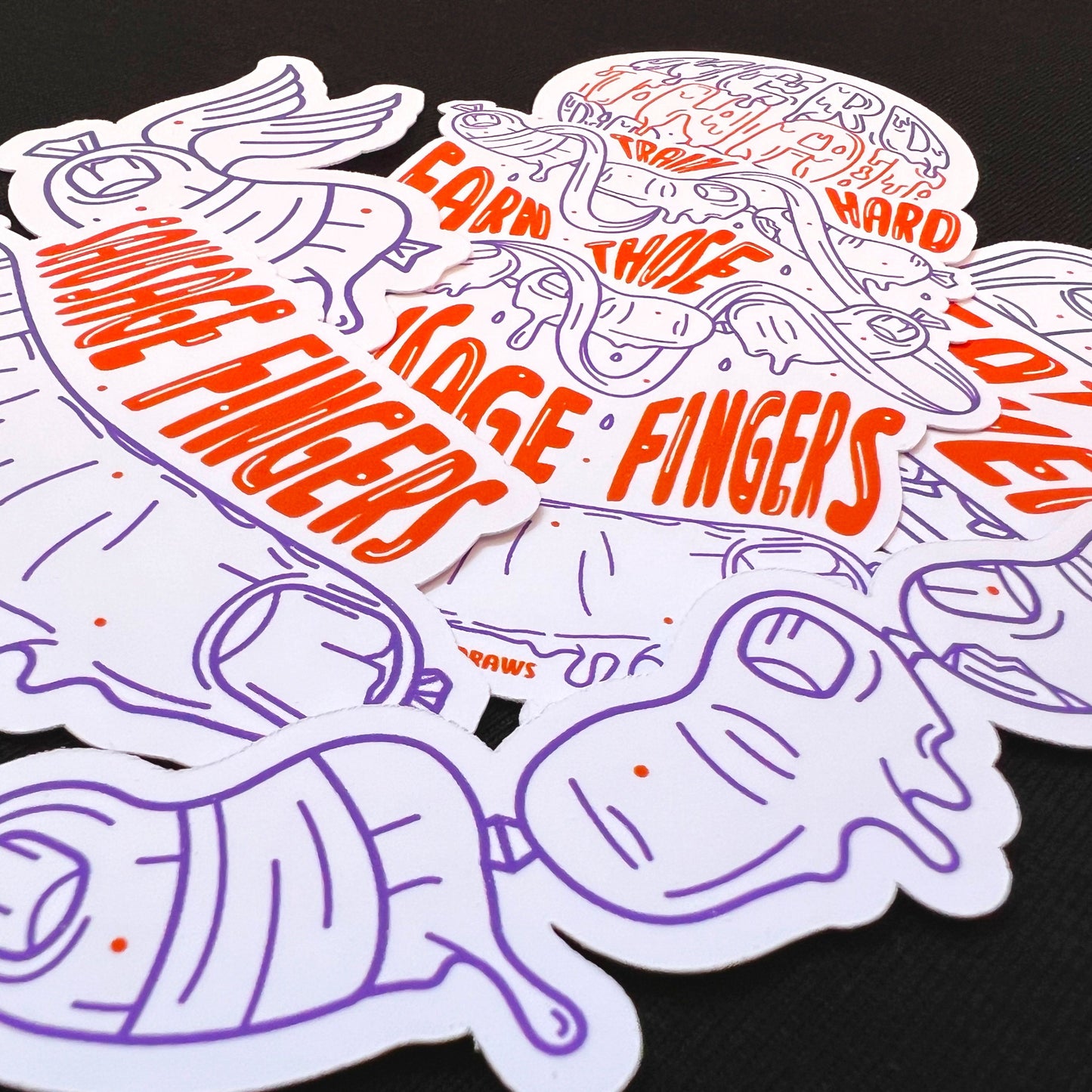 Sausage Fingers Sticker Pack - White