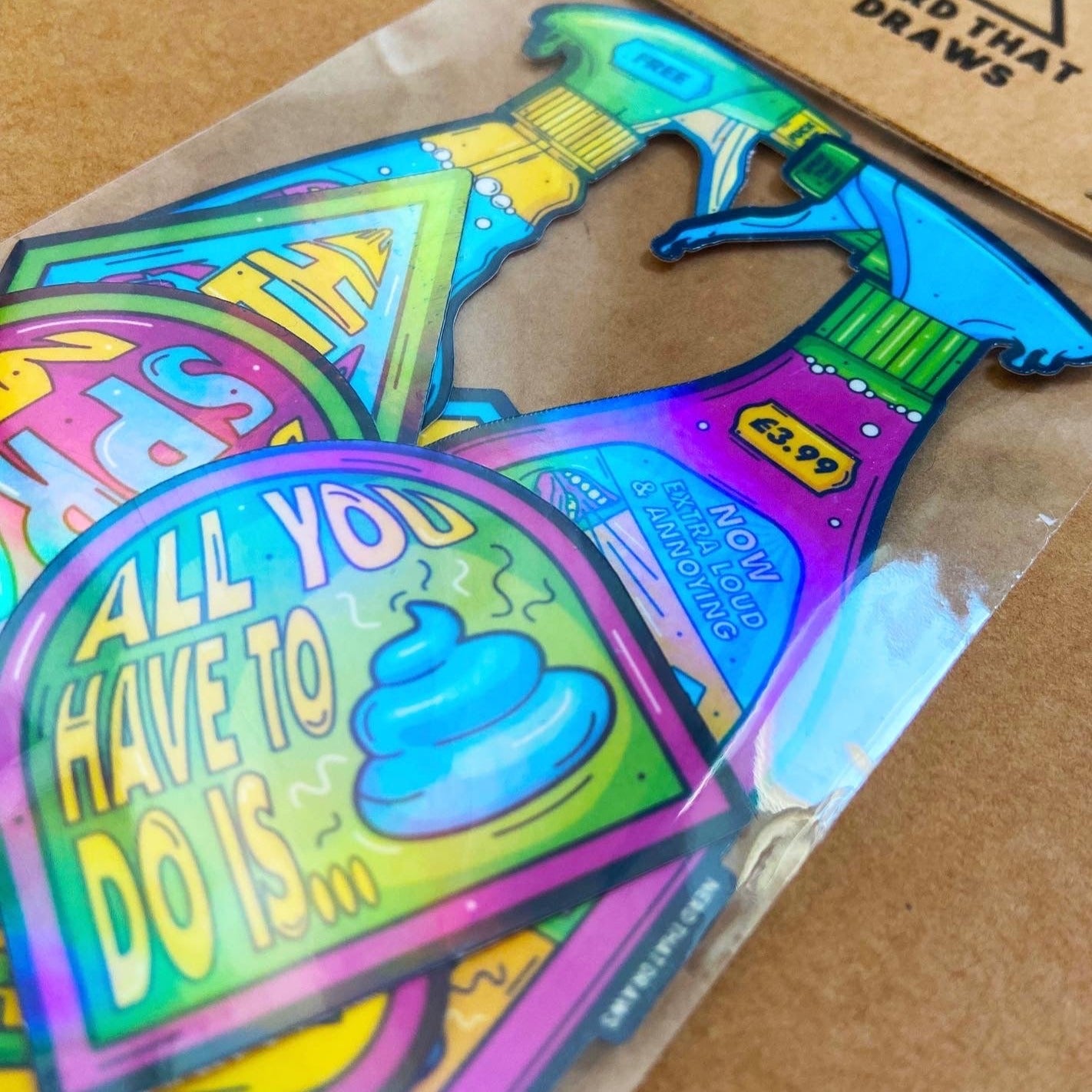 Sample Sale Beta Spray Holographic Sticker Pack