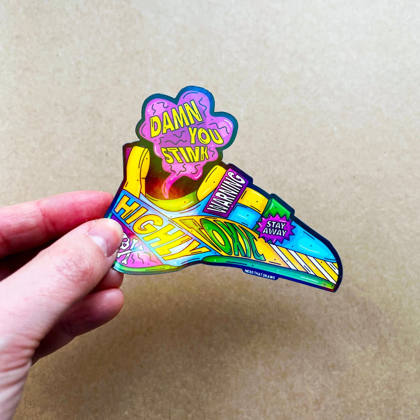 Sample Sale You Stink Climbing Shoe Holographic Sticker