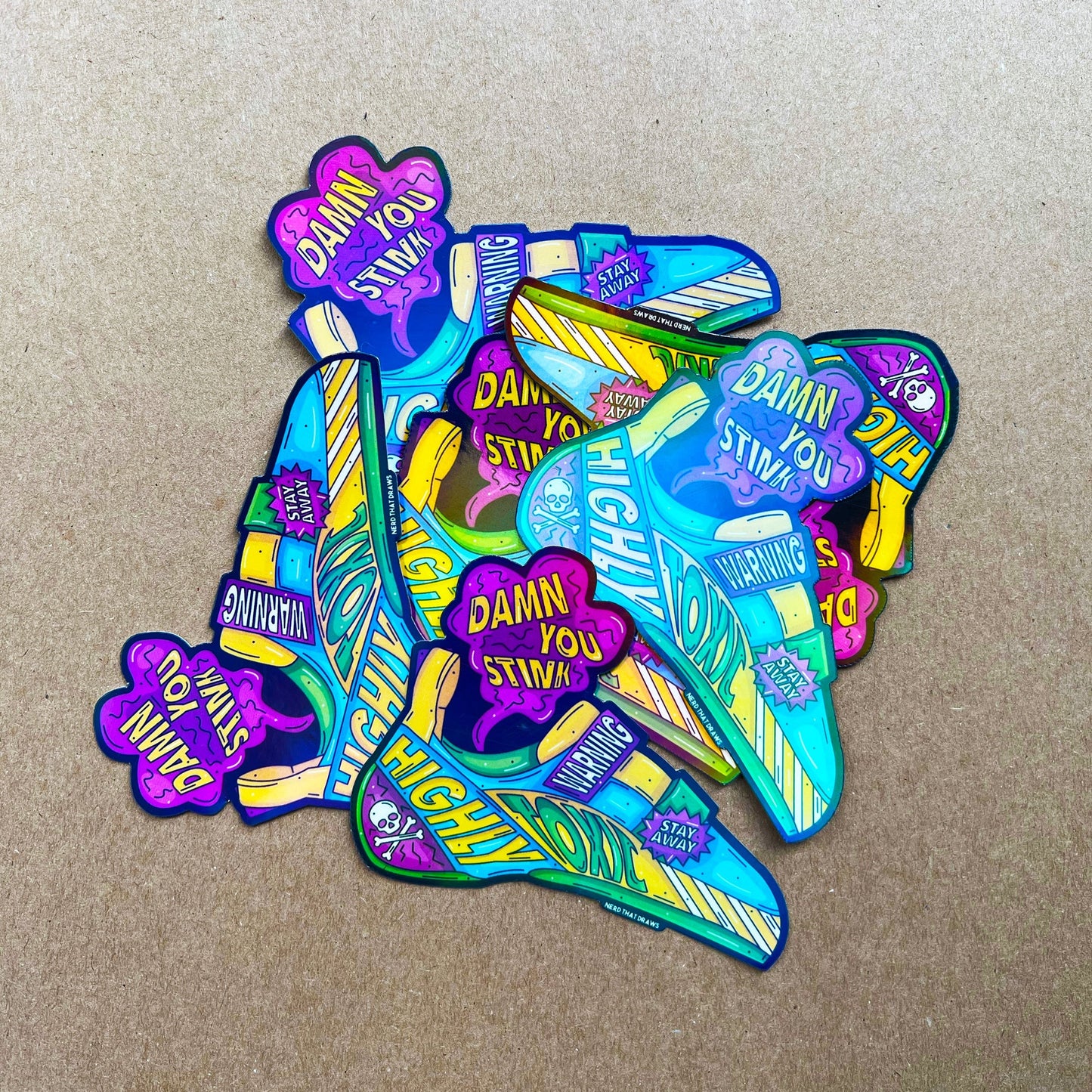 Sample Sale You Stink Climbing Shoe Holographic Sticker