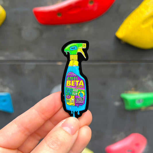 Neon Climber Anti-Beta Spray Bottle Pin Badge
