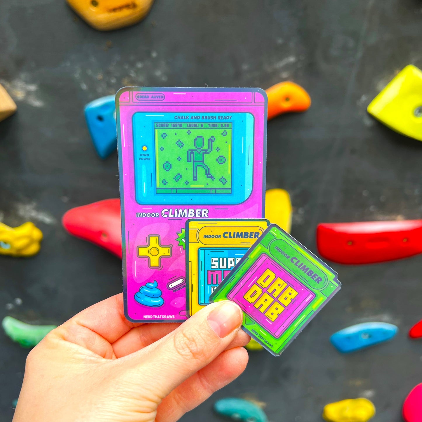 Sample Sale Super Mega Climber Gaming Holographic Sticker Pack
