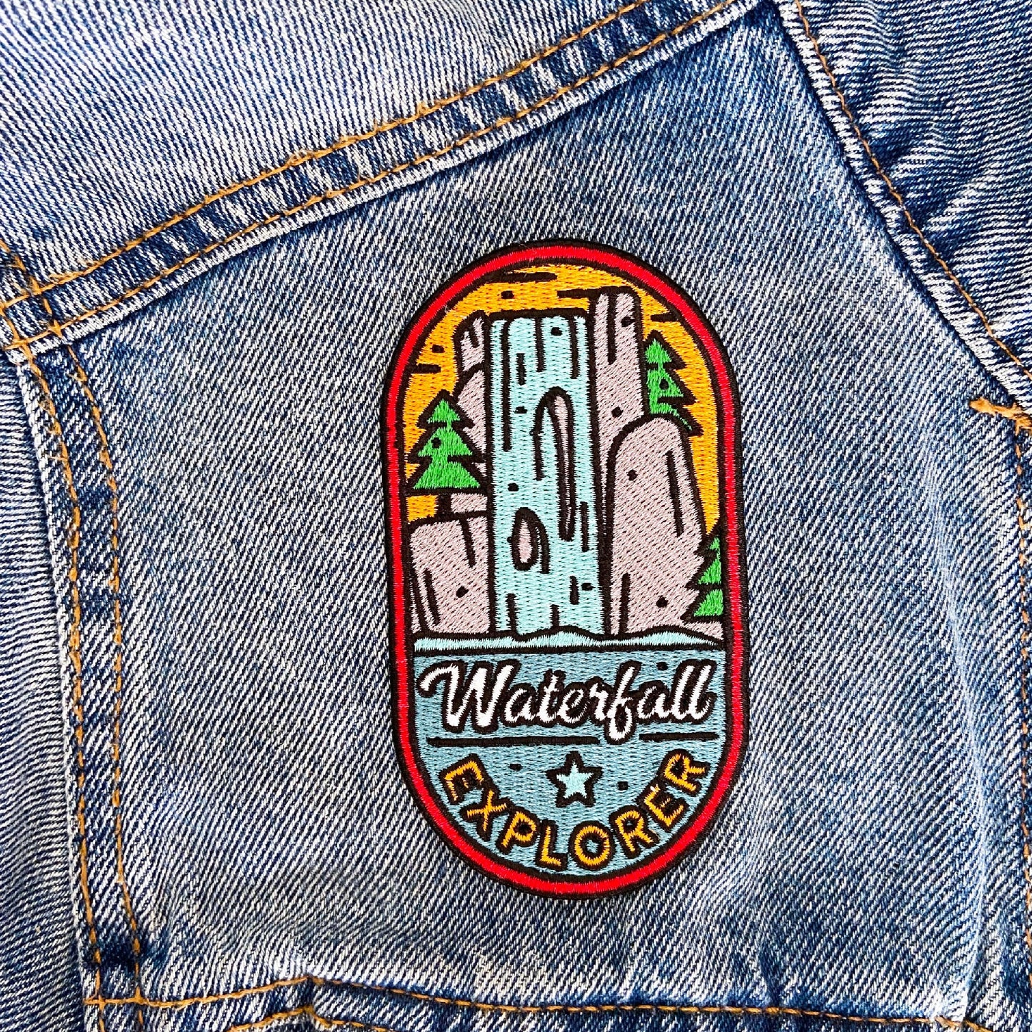 Waterfall Explorer Iron-on Patch