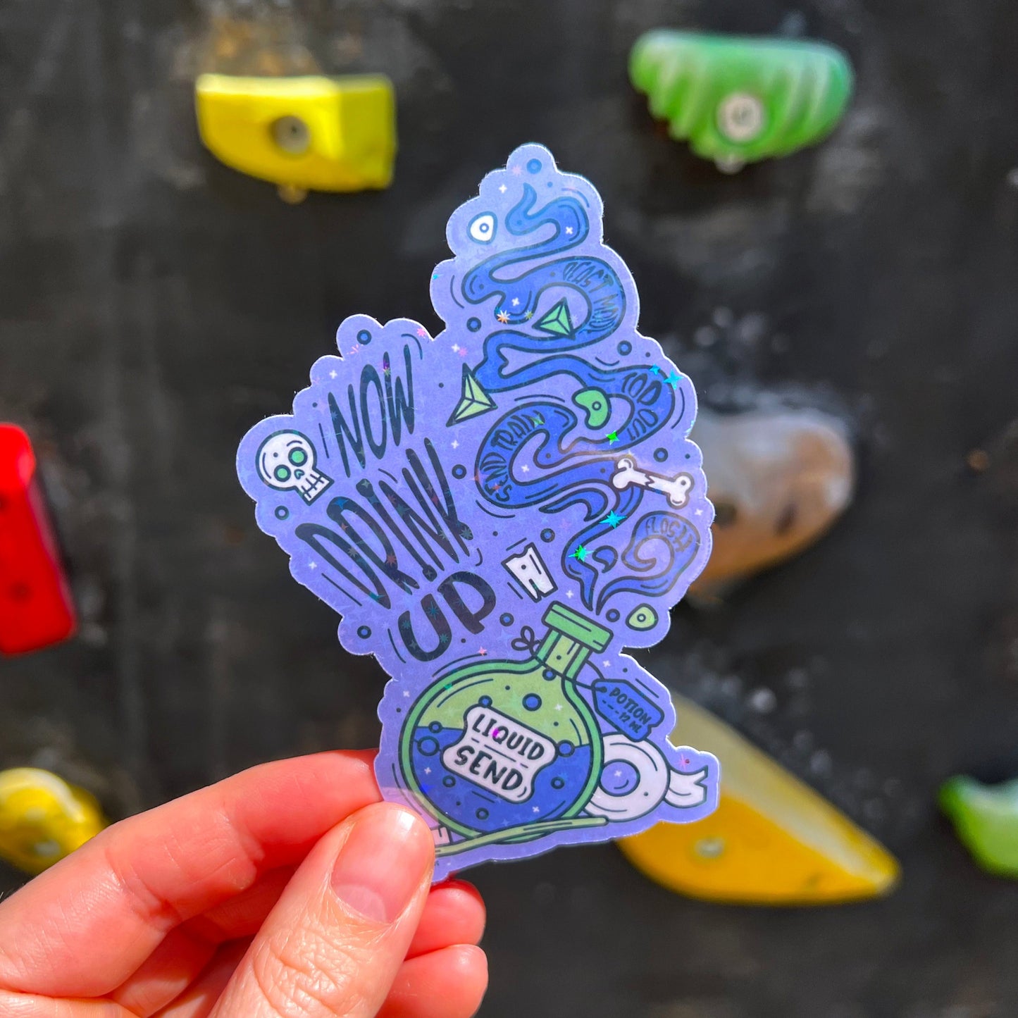 Glittery Liquid Send Climbing Sticker