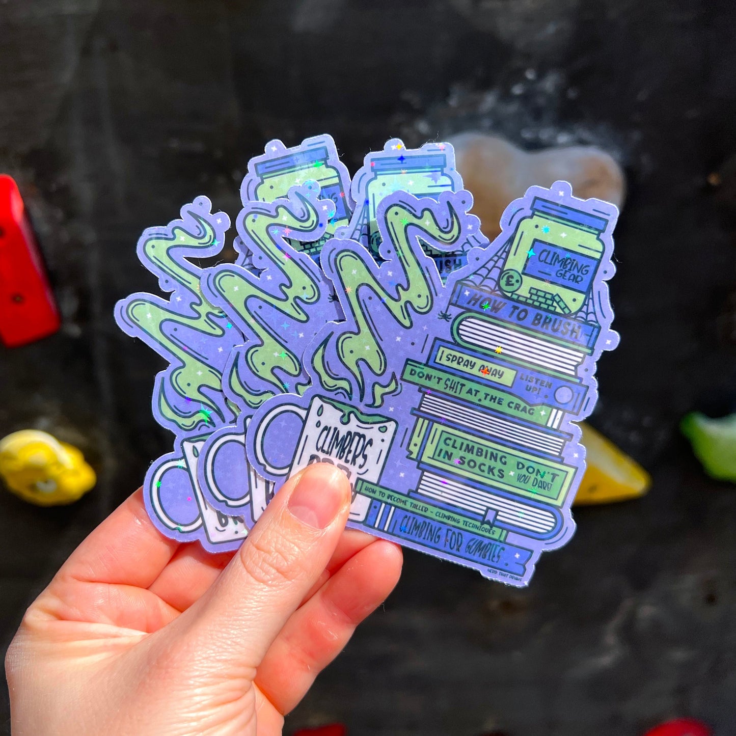 Glittery Climbers Brew Sticker