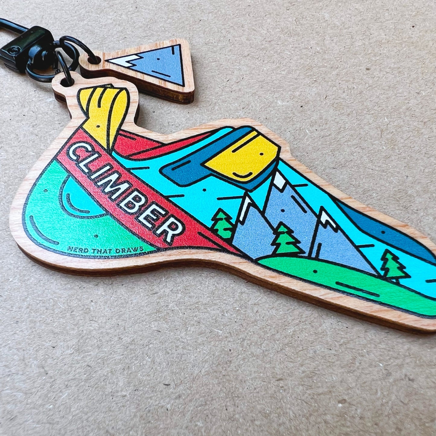 Climber Adventure Wooden Keychain