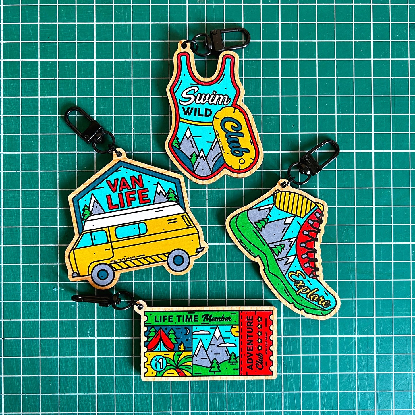 Sample Sale Adventure Wooden Keychains
