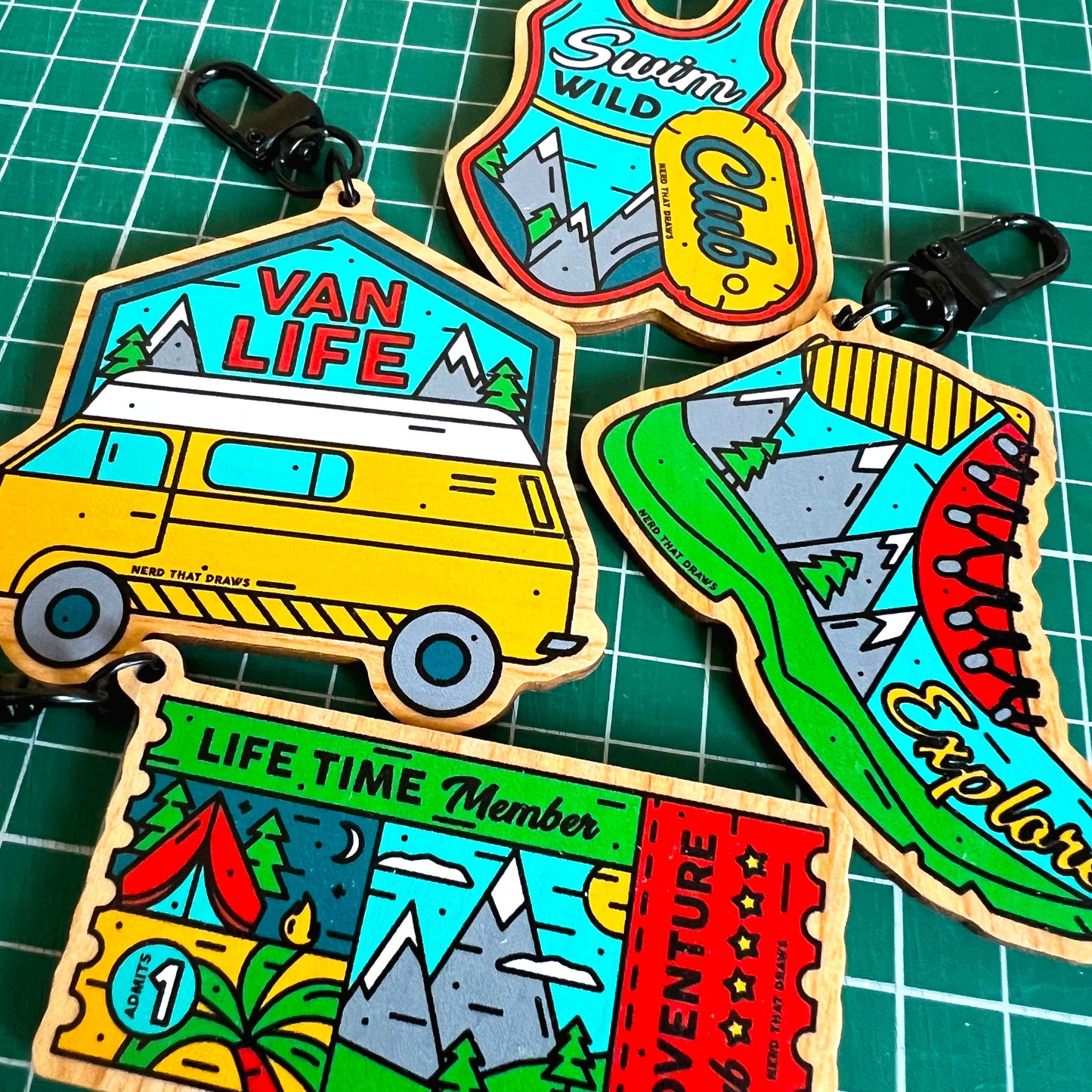Sample Sale Adventure Wooden Keychains