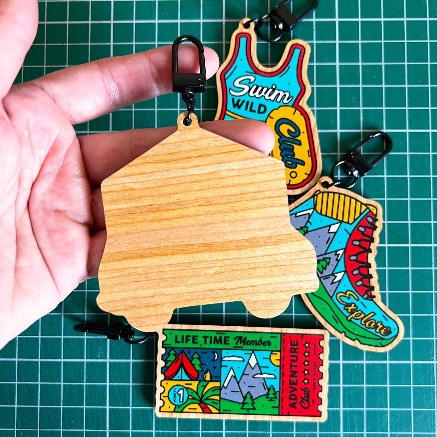 Sample Sale Adventure Wooden Keychains