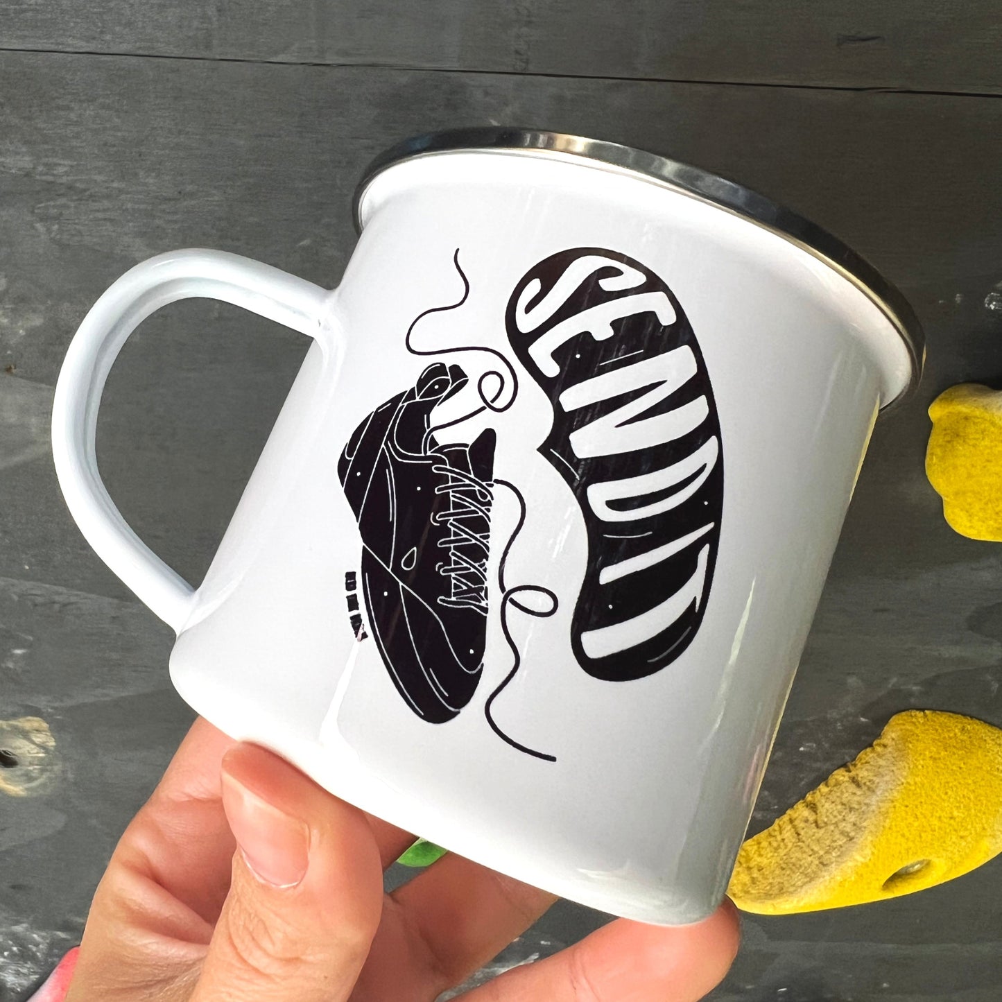 Send It Enamel Mug