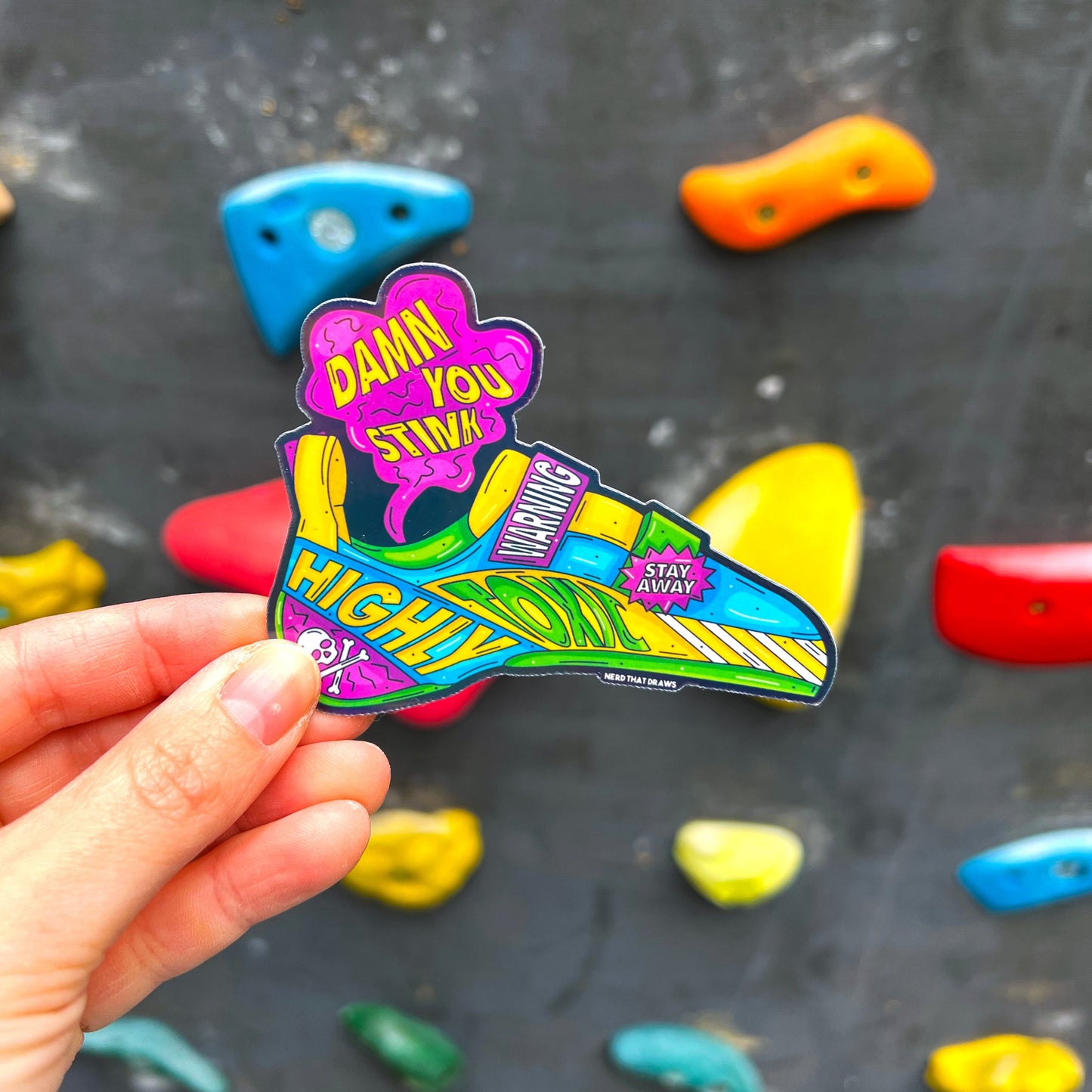 You Stink Climbing Shoe Holographic Sticker