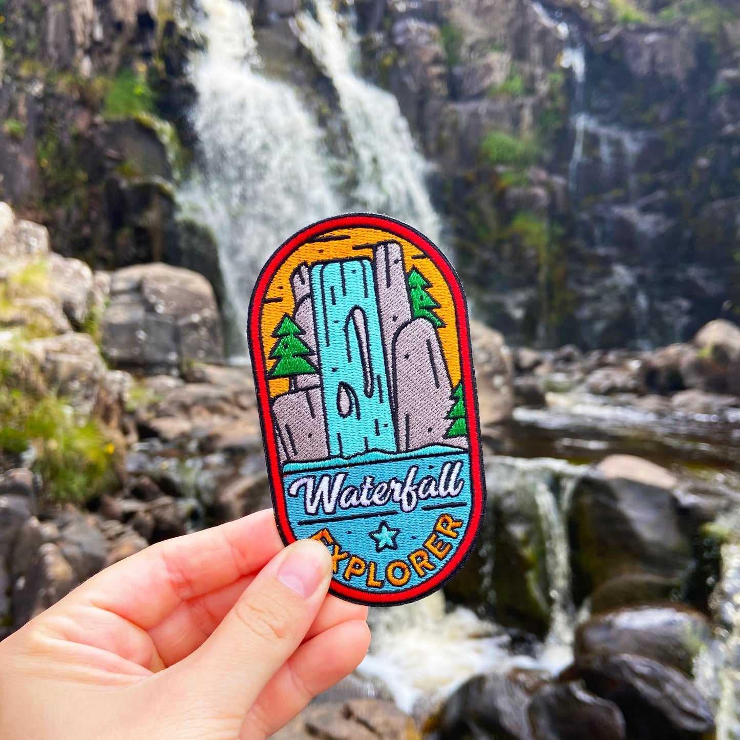 Waterfall Explorer Iron-on Patch